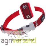 Hundehalsband Pawprints-Red von RedDingo (Gr: M)